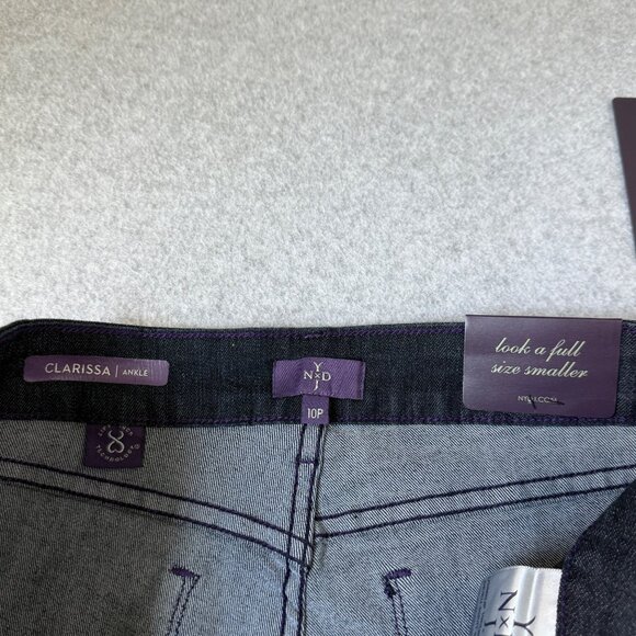 NYDJ Dark Wash Blue Clarissa Ankle Slim Leg Denim Jeans Lift Tuck Size 10 Petite - Picture 11 of 16